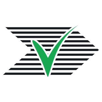 Green checkmark with data bars for success, approval, and branding vector