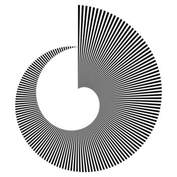 Radial spiral pattern for motion, symmetry, illusion, and abstract design vector