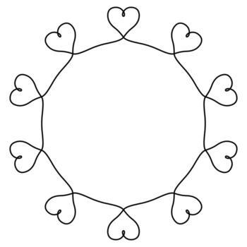 circular corazón lazo símbolo para unidad, amar, romance, y diseño vector
