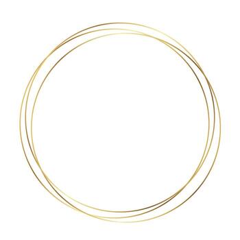 circulo elegante redondo oro línea marco en blanco antecedentes vector