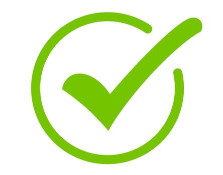 verde marca de verificación confirmando un tarea en un blanco antecedentes simbolizando aprobación y éxito vector