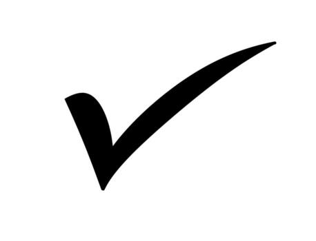 negrita marca de verificación confirmando un tarea en un blanco antecedentes significando aprobación y terminación con un positivo fuera vector