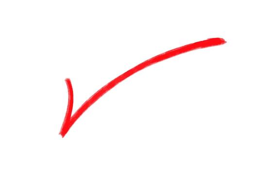 Handdrawn red check mark on a white background symbolizing approval and task completion with a positive vibe vector