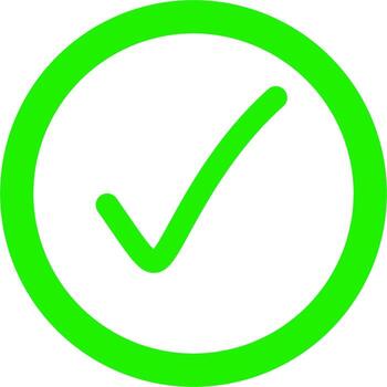 brillante verde cheque marca dentro un circulo confirmando un tarea es terminado simbolizando aprobación y éxito vector