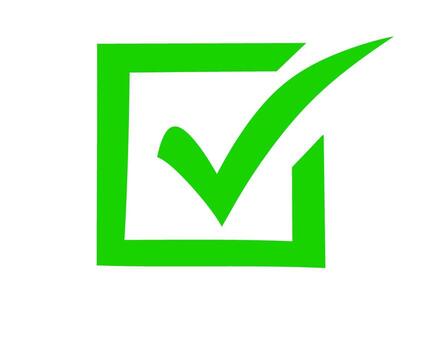 verde cheque marca confirmando un tarea en un blanco antecedentes simbolizando aprobación y éxito vector