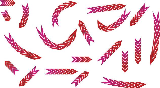 dinámica flechas señalando en varios direcciones en un blanco antecedentes transporte movimiento vector