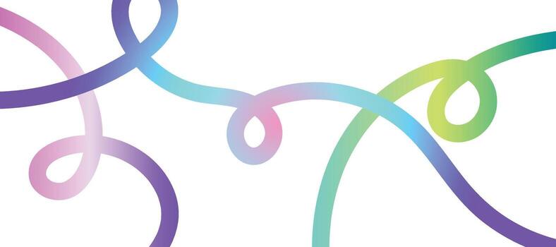 Colorful gradient ribbons intertwining on a white background creating a playful modern des vector