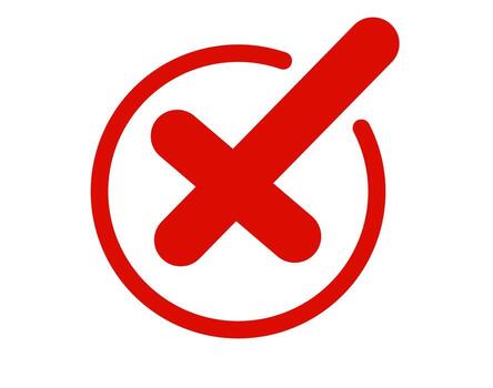 rojo X marca dentro un circulo indicando rechazo en un blanco antecedentes significando negación vector