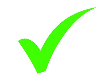 Vibrant green check mark confirming completion on a clean white background symbolizing approval agreement and positive validation with a sense of success vector