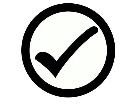 negro cheque marca confirmando en un circulo aislado en blanco antecedentes simbolizando aprobación vector