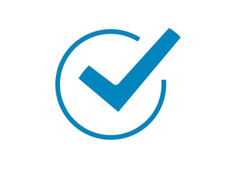 Vibrant blue check mark inside a circle on a clean white background symbolizing approval completion and a positive confirmation with a modern and minimalist aestheti vector