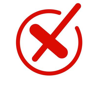 rojo cruzar marca indicando rechazo dentro un circulo en un blanco antecedentes significando Dénia vector