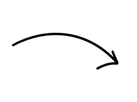 Simple curved arrow pointing right on a white background suggesting direction flow or navigation in a clean and minimalist design vector