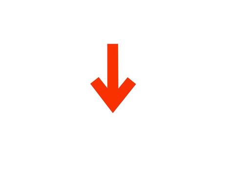 Vibrant red arrow pointing downwards on a clean white background symbolizing direction guidance and a clear path forward with a sense of simplicity and focus vector