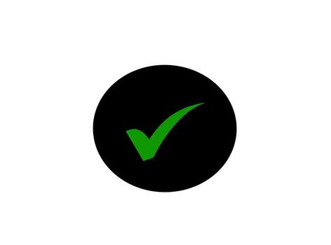 Vibrant green checkmark affirming completion within a sleek black circle isolated on a white background symbolizing approval and positive confirmation with clarity vector