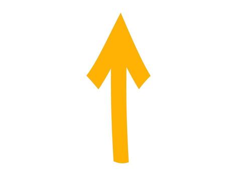 Vibrant yellow arrow pointing upwards on a clean white background symbolizing direction progress and a positive outlook for future growth and success vector