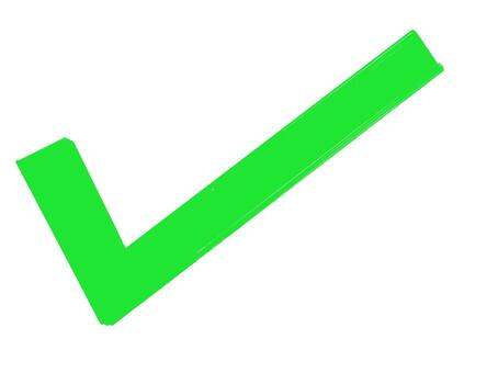 Vibrant green check mark on a white background signifying approval and correctness conveying a sense of validation and positive confirm vector
