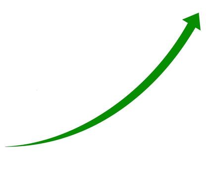 Vibrant green arrow pointing upwards on a clean white background symbolizing growth progress and positive trends in business and financ vector