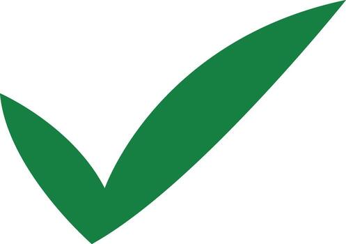 Vibrant green check mark signifying approval on a clean white background conveying a sense of validation agreement and positive confirm vector