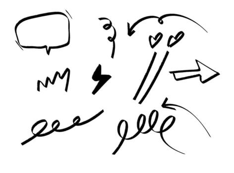 Handdrawn doodle elements floating on a white background adding playful accents and visual interest to any design with a whimsical arti vector