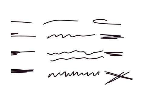 Handdrawn lines and scribbles on a white background showcasing various shapes and styles for artistic expression and creative design projects with a minimalist aesth vector