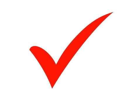 Vibrant red checkmark confirming completion on a clean white background symbolizing approval success and validation representing a positive and affirmative choice vector