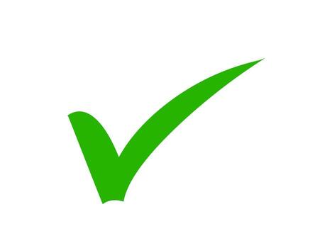 Vibrant green checkmark confirming completion on a clean white background symbolizing approval and success with a positive and affirmative feeling vector