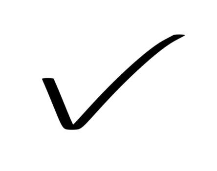 Handdrawn checkmark indicating completion on a white background symbolizing approval validation and positive affirmation for tasks and achievements vector