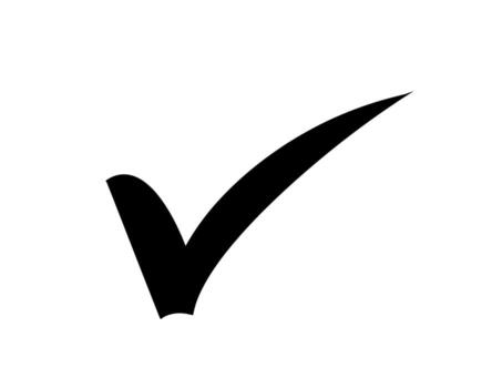 negrita marca de verificación en un blanco antecedentes significando aprobación y terminación creando un sentido de confiar y eficiencia en un limpiar minimalista estilo vector