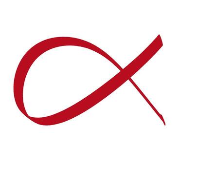 Crimson ribbon forming an abstract shape on a white canvas symbolizing creativity and artistic expression with a minimalist and modern aesthetic vector