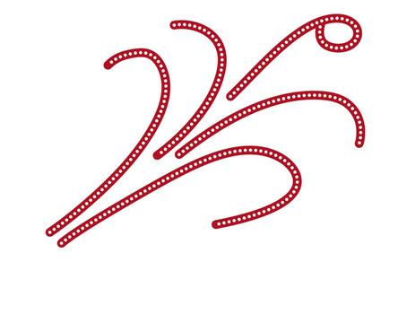 Abstract red dotted lines swirling dynamically on a white canvas creating a modern and artistic design with a sense of movement and ele vector