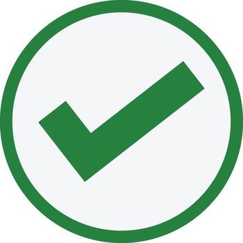 verde cheque marca dentro un circulo confirmando un tarea terminación en un limpiar y moderno diseño transporte un sentido de aprobación y éxito vector