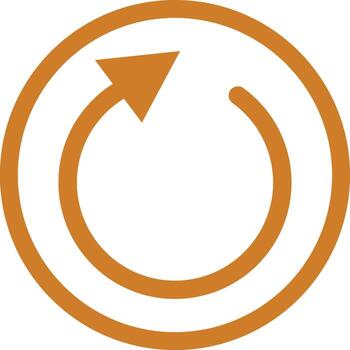 Golden arrow rotating in a circular motion symbolizing continuous flow and endless cycle conveying a sense of renewal and consistent pr vector