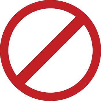 Red prohibition sign indicating restriction and denial isolated on a white background conveying a clear message of limitation and forbi vector