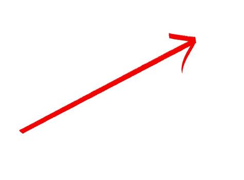 Vibrant red arrow pointing upwards on a clean white background symbolizing growth progress and a positive trajectory towards success and achievement vector