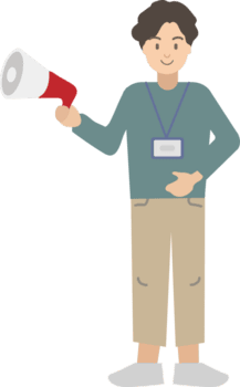 ilustração do homem segurando megafone png