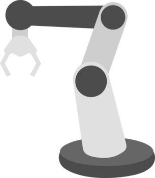 ilustração do robótico braço dentro fábrica png