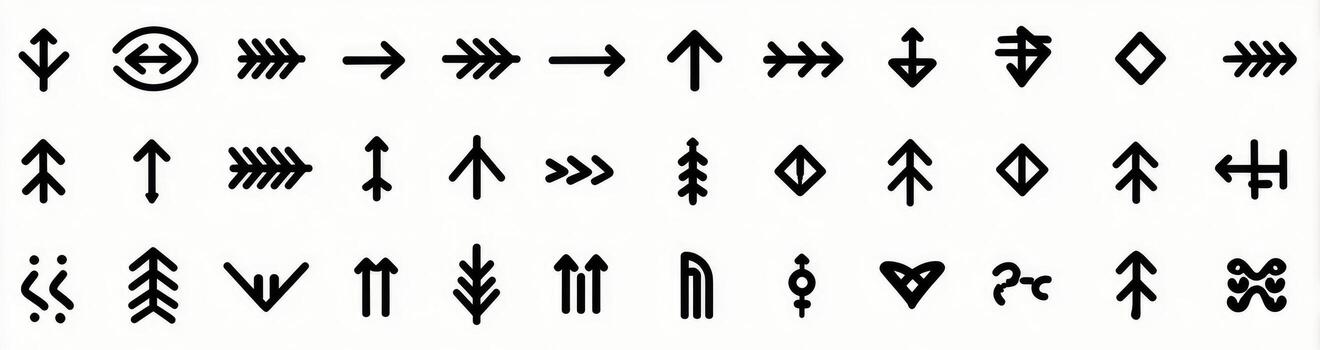 A set of arrows in various styles photo