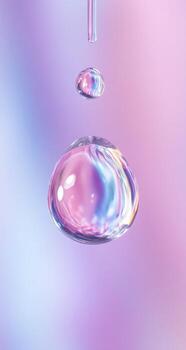 A drop of water is floating in the air photo