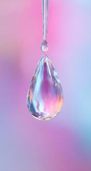 A drop of water drops on a colorful background photo