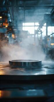 A steam pipe is being used in a factory photo