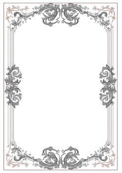 An ornate frame with a border photo