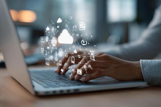 Cloud computing and business concept photo