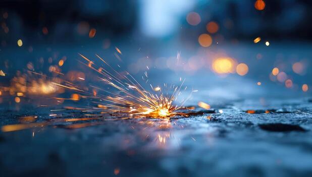 A sparkler is shown on the ground photo