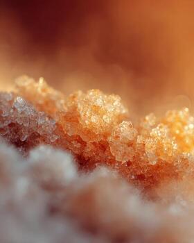 A close up of sugar crystals on a table photo