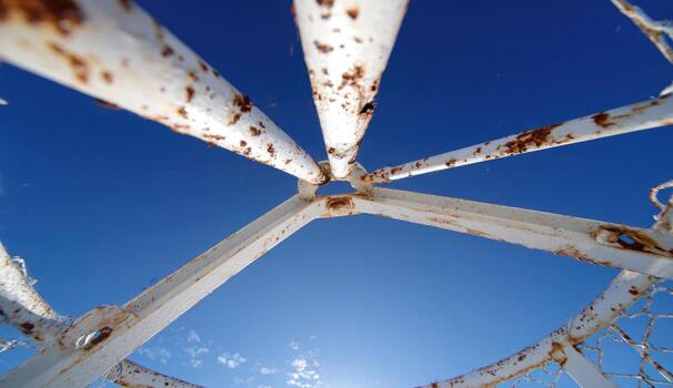 A rusty metal structure photo