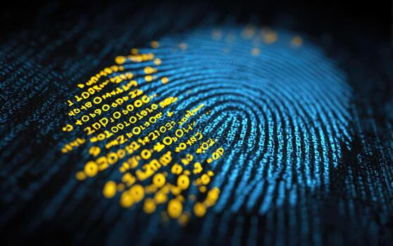 Fingerprint on a computer screen photo