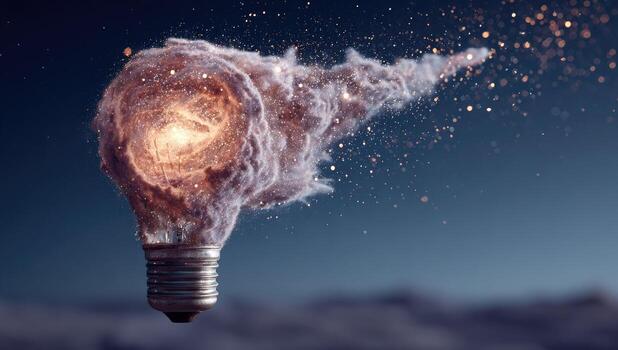 An image of a light bulb with smoke coming out of it photo