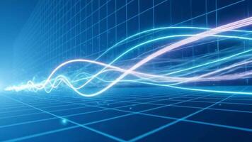 Dynamic Data Flow Abstract Lines on Grid Tech Visualization Futuristic Motion. video