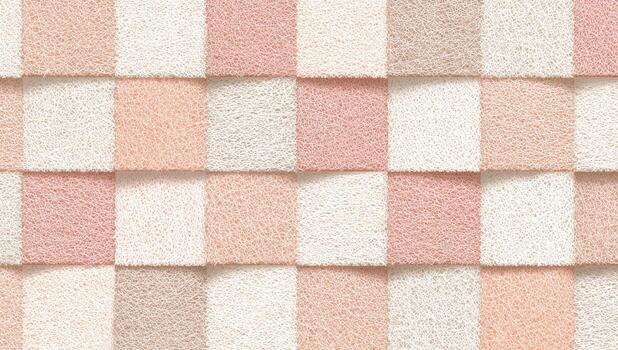 A pink and white wall with squares photo